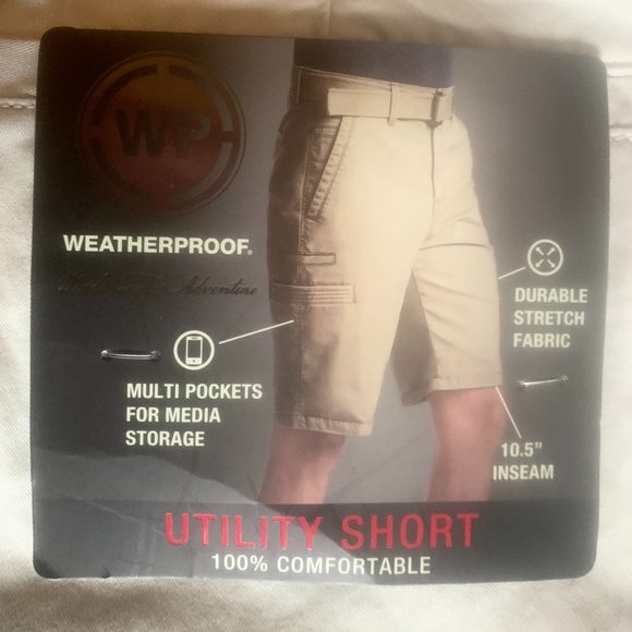 **NEW w/Tags**Weatherproof Stretch Fabric Shorts 44”W w/Cell Phone Pocket - Picture 7 of 9